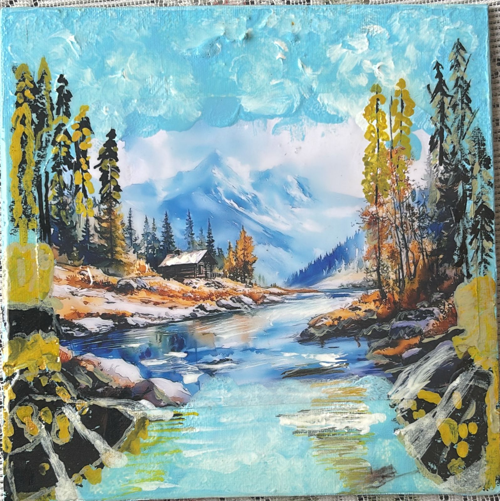 Beautiful hill station with snow and pine trees